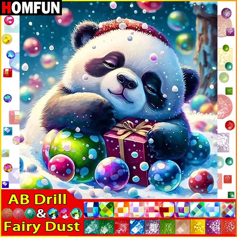 

HOMFUN сказочная пыль AB 5D алмазная живопись «животное панда» полная вышивка из смолы Алмазная вышивка крестиком домашний декор