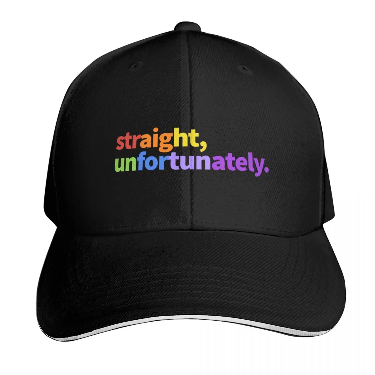 Straight, Unfortunately. Baseball Cap Sun Protection UPF 50+ Breathable Mesh Back Adjustable Buckle Closure