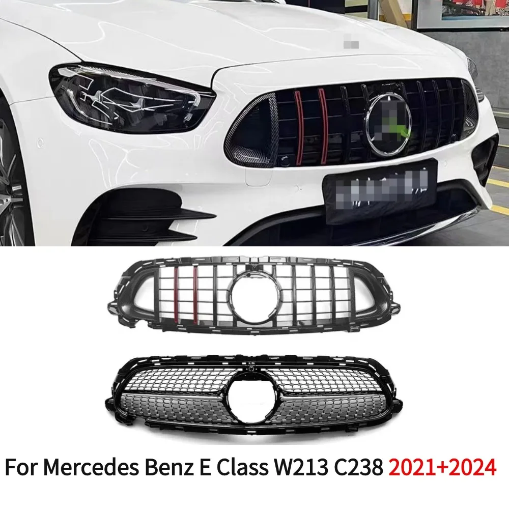 

Для Mercedes-Benz E-класса W213 2021-2024 E260 E300 E350 E400: Обновленная передняя решетка радиатора, бамперная решетка, центральная решетка для тюнинга