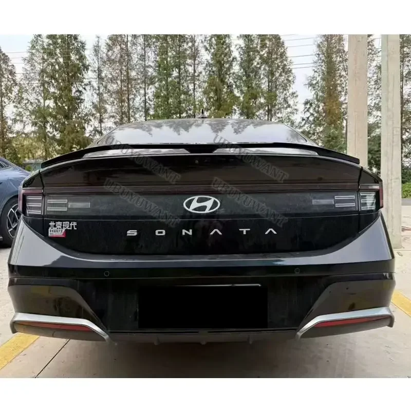 For Hyundai SONATA 11 (1.5T Standard And 2.0T N-Line) ABS Trunk Spoiler Roof Lip Kit Car Rear Spoiler Wing Exterior Kit  2024+
