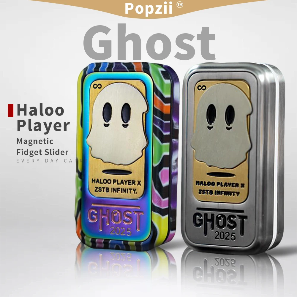 Haloo Player Ghost EDC الفولاذ المقاوم للصدأ المغناطيس الميكانيكي تململ المنزلق تململ لعبة المغناطيسي ضبط شوكة القلق اللعب #1