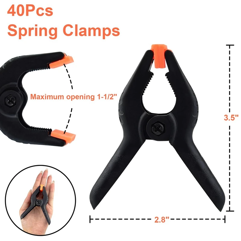 Spring Clamps, 3.5Inch Spring Clamps Heavy Duty, Woodworking Clamps For Backdrop Stand, Photography,DIY Projects