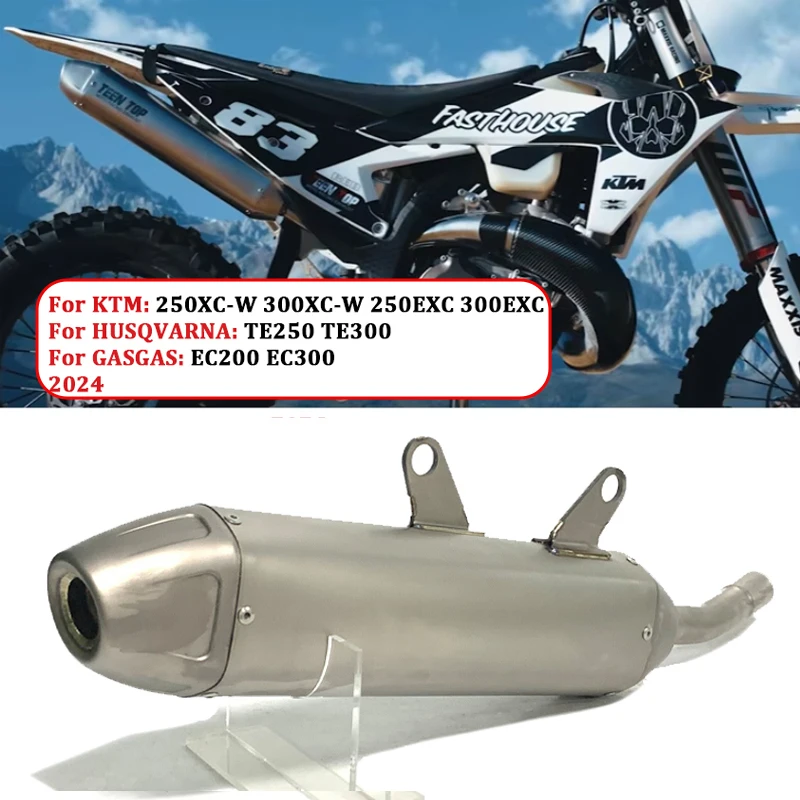 

For KTM 250XC-W 300XC-W Slip-on Exhaust Muffler For Husqvarna TE250 TE300 TX300 Dirt Bike Escape Exhaust Pipe 2024 Racing Elbow