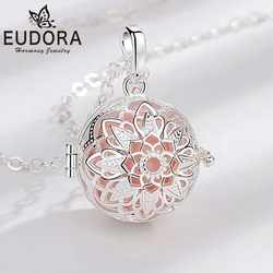 Eudora Harmony Ball 18mm Flower Cage Necklace Angel Caller Bola Pendant Pregnancy Chime Maternity Exquisite Jewelry Party Gifts