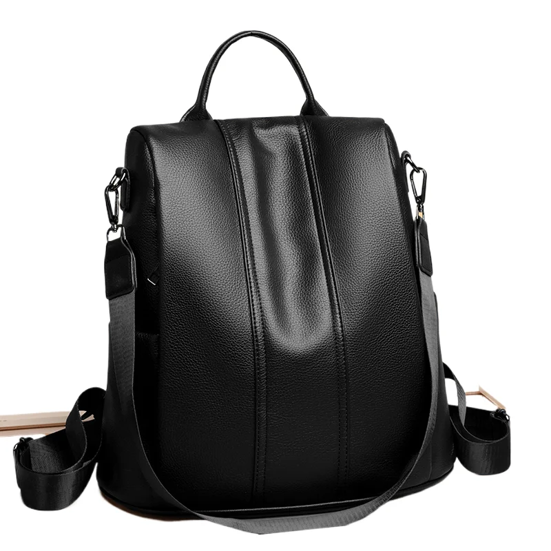 

2025 new anti-theft backpack travel backpack women's bag soft leather simple versatile large capacity casual bag