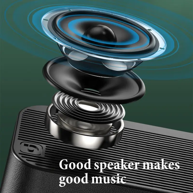 Wireless Bluetooth Speaker Led Display Stereo Bass Speakers MP3 Alarm Digital Clock FM Radio Music Play Multifunction