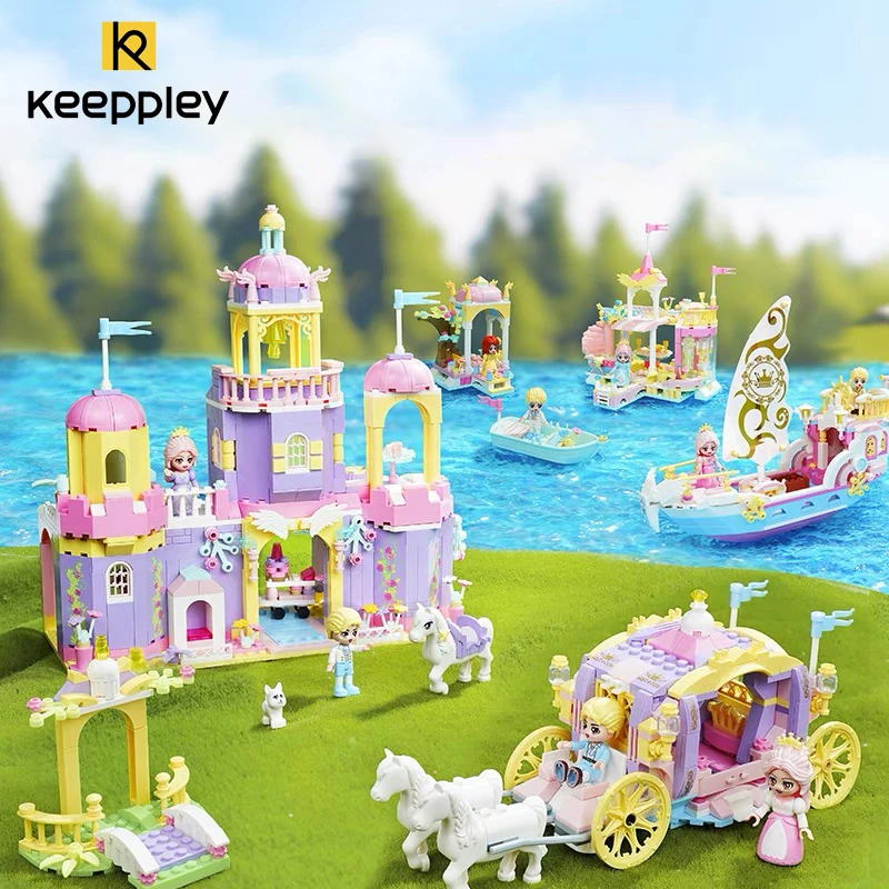 New Keeppley Building Block Wonderful Princess Castle Game Party Street View Cartoon Models Decoration Children\'s Toys Girl Gift