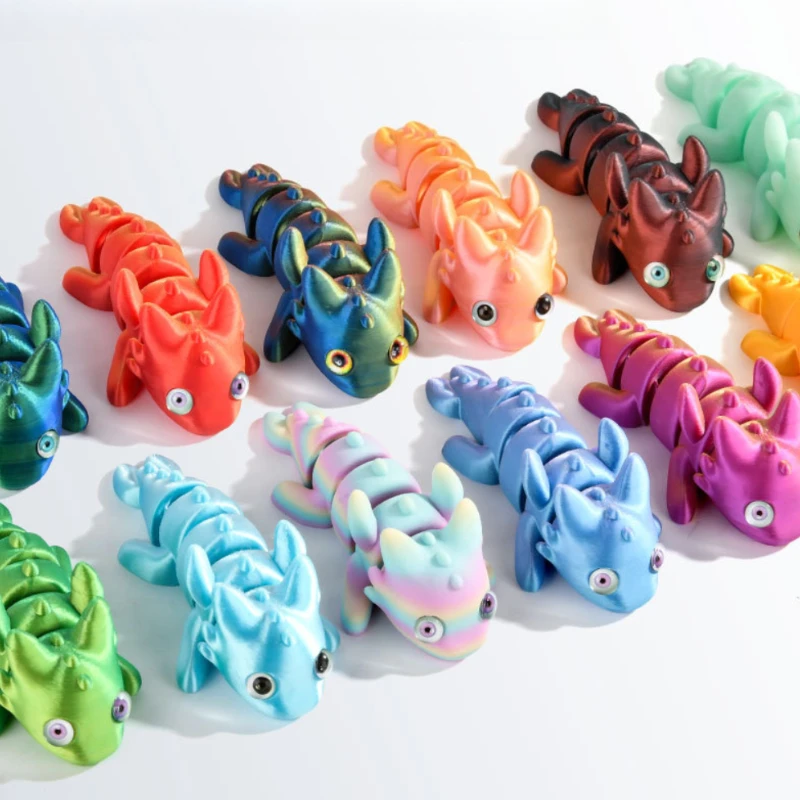 ثلاثية الأبعاد الطباعة السمندر أرقام متعددة المفاصل المنقولة محاكاة الحيوان للمنزل سطح المكتب زخرفة الاطفال هدية المشهد الديكور