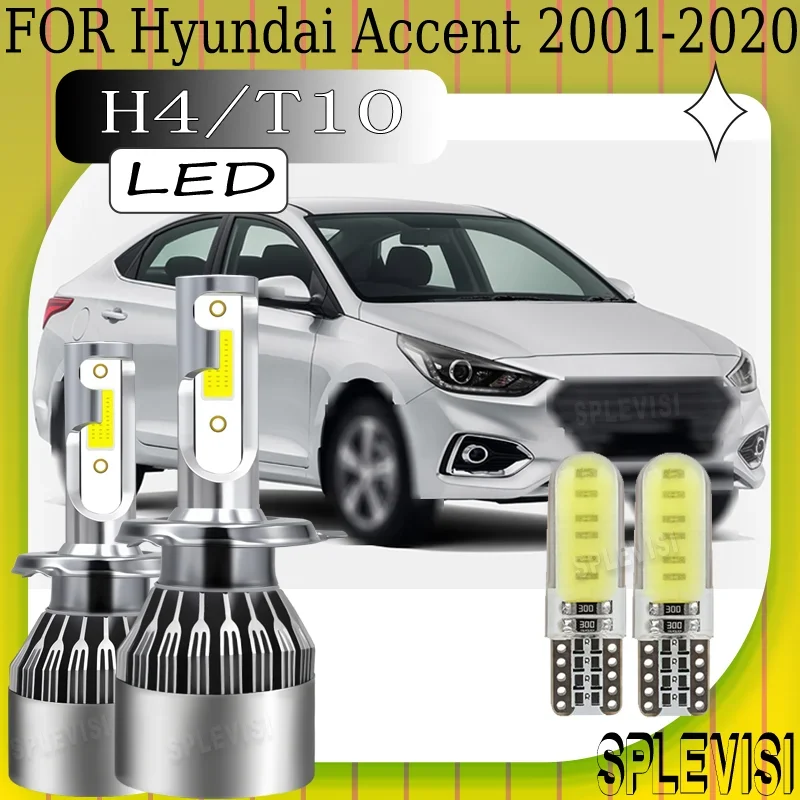 H4 LED Headlight Simple Installation No Dark Spot For Hyundai Accent 2001 2002 2003 2004 2005 2006 2007 2008 2009 2010 2011-2020