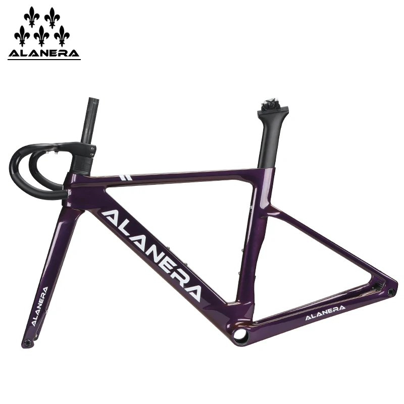 

Chameleon purple ALANERA T800 carbon frame Viking Display CARBON FRAME equipped with newly released handlebar