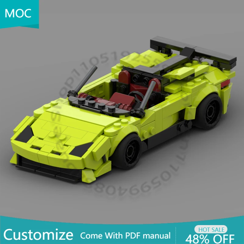 

310 деталей: Собери машину своей мечты — Aventador SVJ Roadster (77237 alt) MOC. Модульный конструктор для самостоятельной сборки. Подарок для мальчиков на праздник.