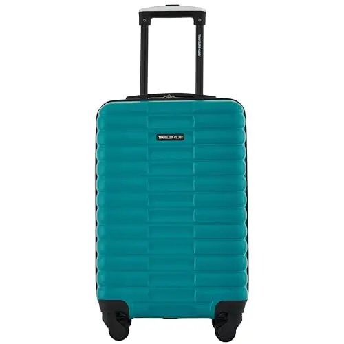 

22-дюймовый жесткий чемодан на колесиках Travelers Club Gilroy, бирюзовый цвет