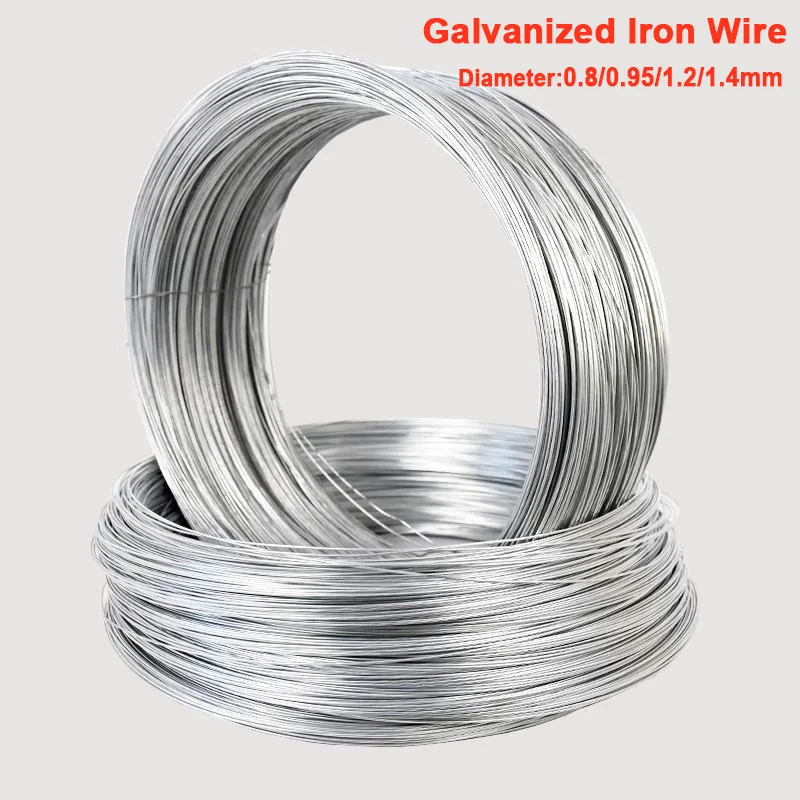 

10 метров оцинкованная железная проволока 0,8 мм/0,95 мм/1,2 мм/1,4 мм тонкая стальная проволока для металлической скульптуры, арматура, садовый орнамент, сделай сам