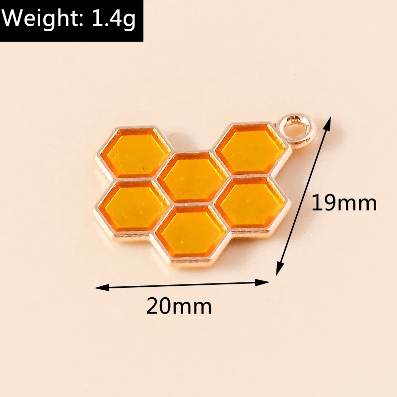 Leslie 10 Stück Emaille-Anhänger Niedliche Honigbiene Anhänger für Schmuckherstellung DIY Halskette Ohrring Handgemachtes Zubehör – Detail 9