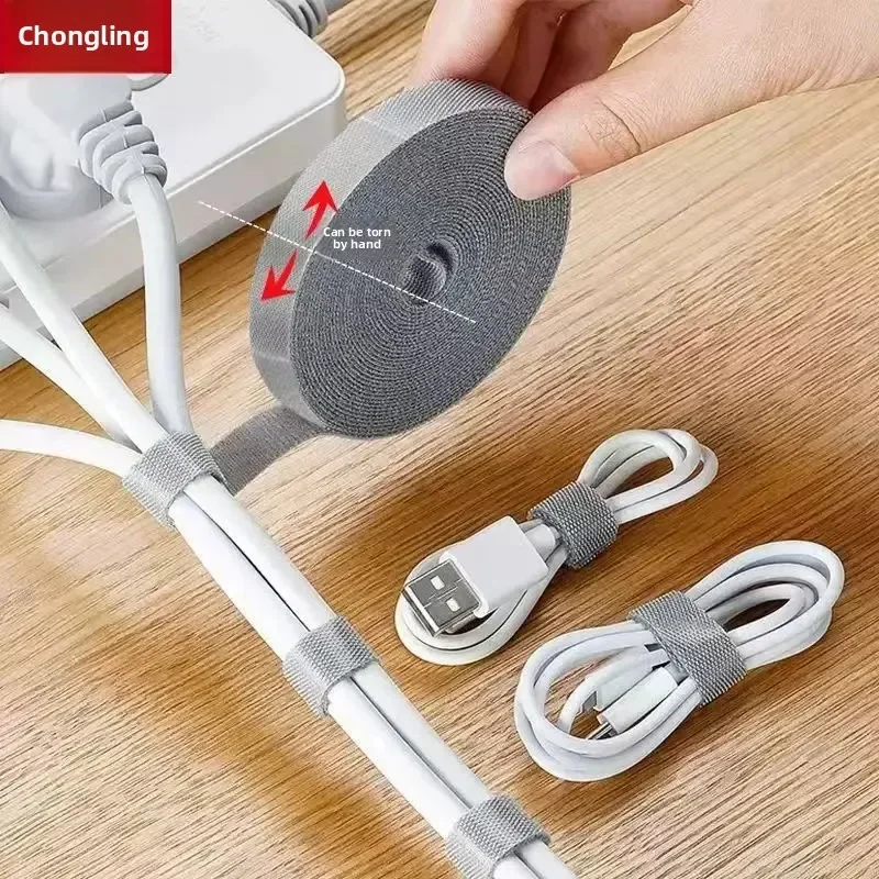 كابل البيانات التعادل المنظم الكمبيوتر سطح المكتب الحبل فوضى التحكم تخزين كابل شحن ماجيك الشريط حزمة حزام إدارة الأسلاك