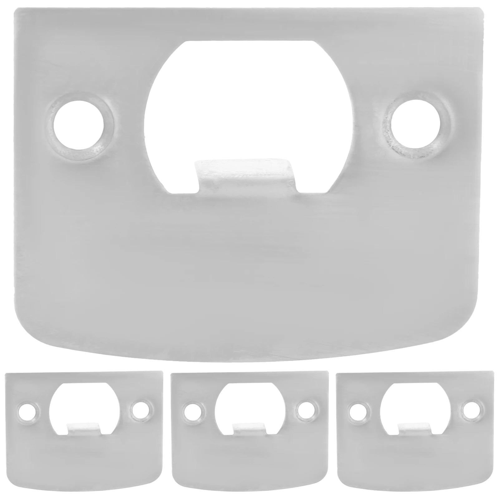 4Pcs Deadbolt Strike Plate Door Hole Cover Plate Stainless Steel Reinforcement Kit Front Door Security Installation