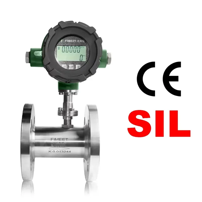 304ss High Precision Turbine Flow Meter for Fuel, Diesel, Water and Other Liquids, 4~20mA Signal Output, Customizable