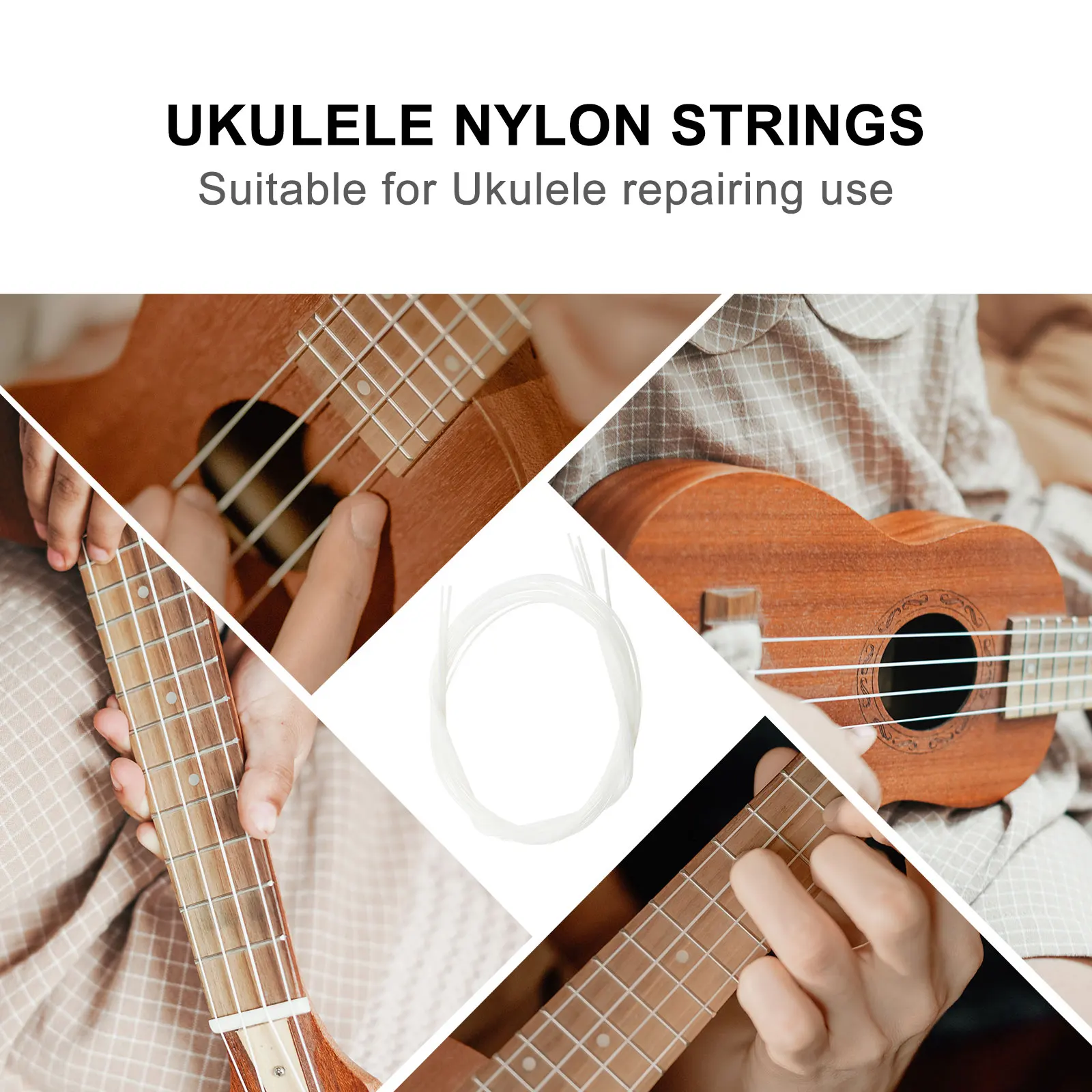 

5 Sets Ukulele Strings 21/23/26 Inches High-Quality Nylon Sturdy Durable Replacement String Bright Clear Tone Fast Response