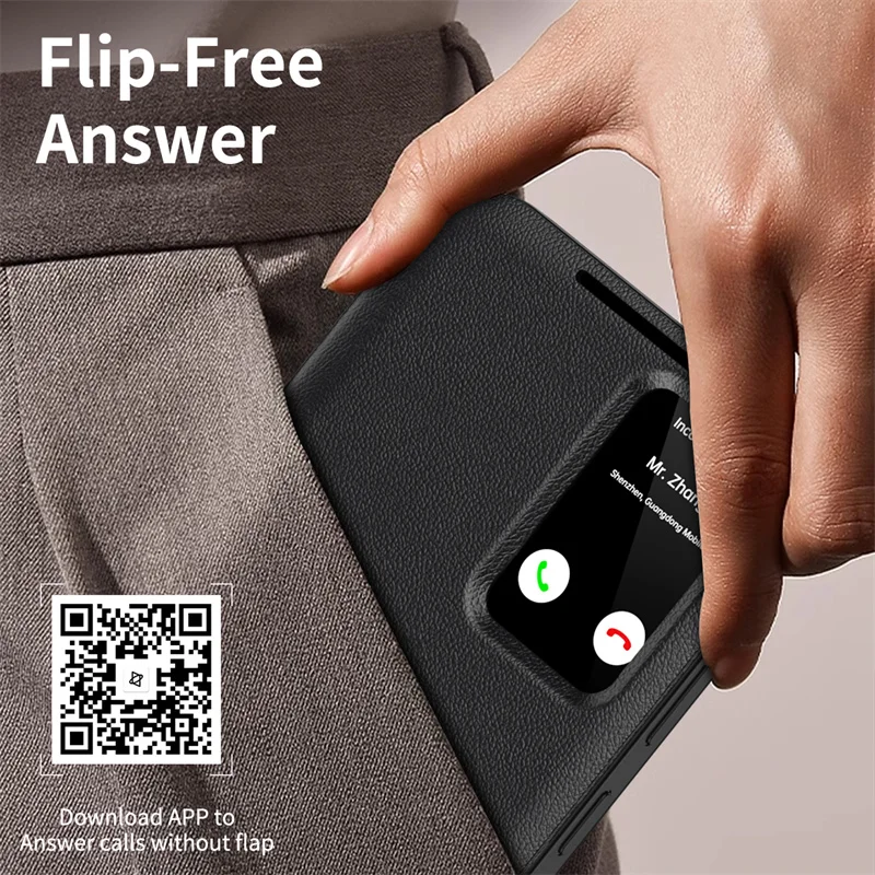 Smart Window Card Wallet Leather Flip Case For Samsung Galaxy S22 S23 S24 S25 Ultra Plus LED Transparent Window Protection Cover
