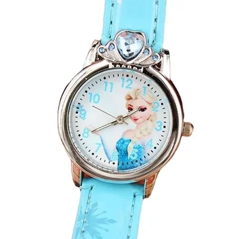 Montres de luxe Frozen pour filles, montre-bracelet à quartz pour enfants, horloge Sofia, couronne de diamant, dessin animé, mode, nouveau