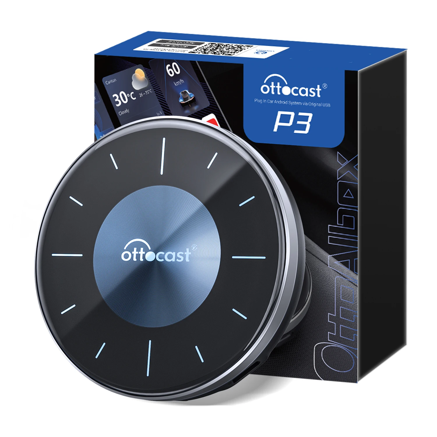 �y�Z�[�����zOttocast P3 USB�L��-����CarPlay Android Auto OttoAiBox HDMI�h���O�� ���C�����XCarPlay�A�_�v�^�[ Ai Box