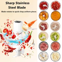 Electric Food Chopper 320ml Electric Garlic Chopper USB Rechargeable Meat Grinder Garlic Press Portable Blender 4