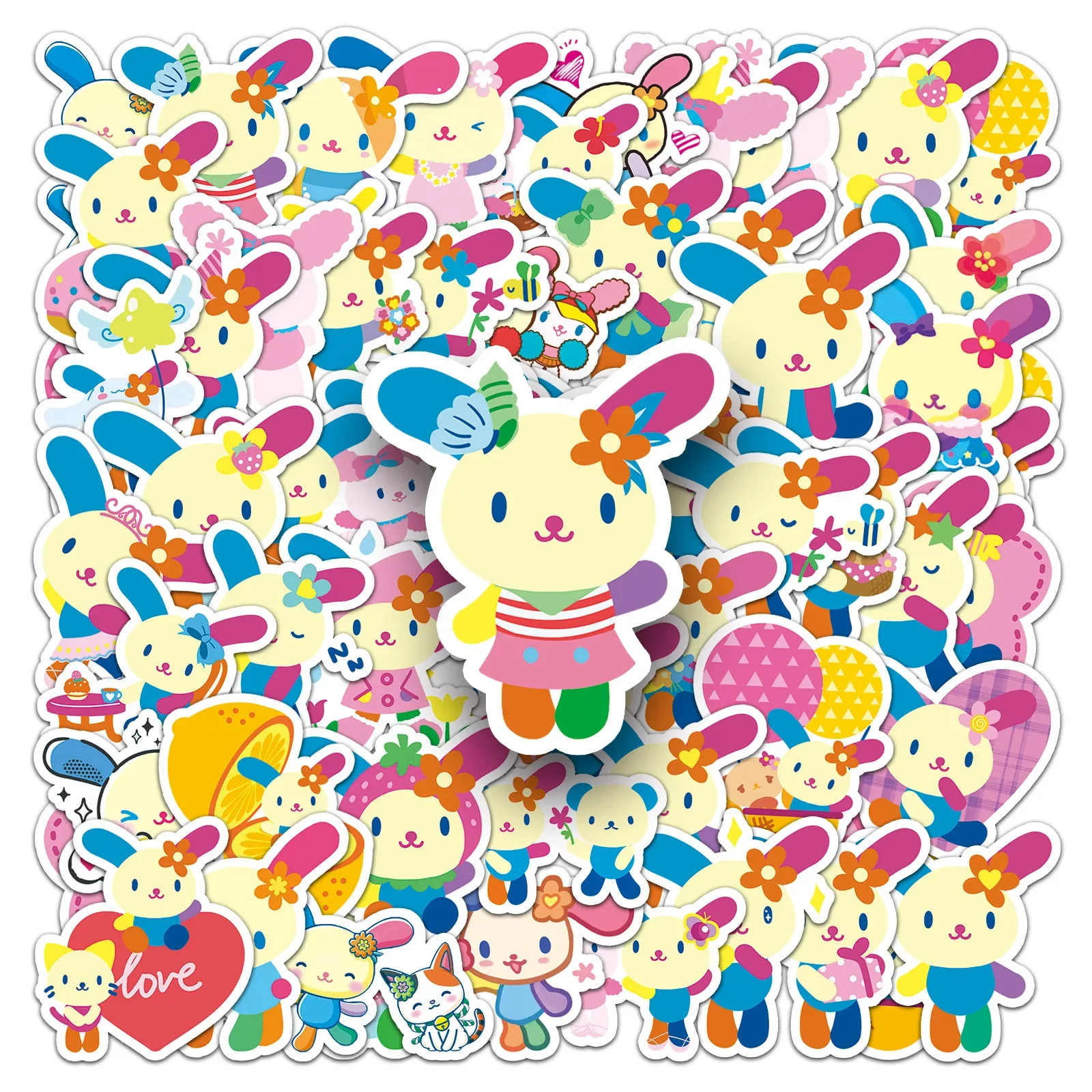 

50PCS Cute Usahana Sanrio Graffiti Stickers Kawaii Rabbits Cartoon Decal Notebook Phone Scrapbook Suitcase Classic Kid Toys Gift