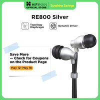 HIFIMAN RE800 Silver Dynamic Driver with Topology Diaphragm Ergonomic Fit Wired Hi-Fi In-Ear Earphones for Audiophiles