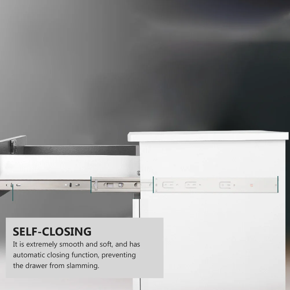 

2Pcs Stainless Steel Drawer Slides Heavy Duty Smooth Silent Close Three Section Full Extension Rail for Cabinet Closet Bathroom