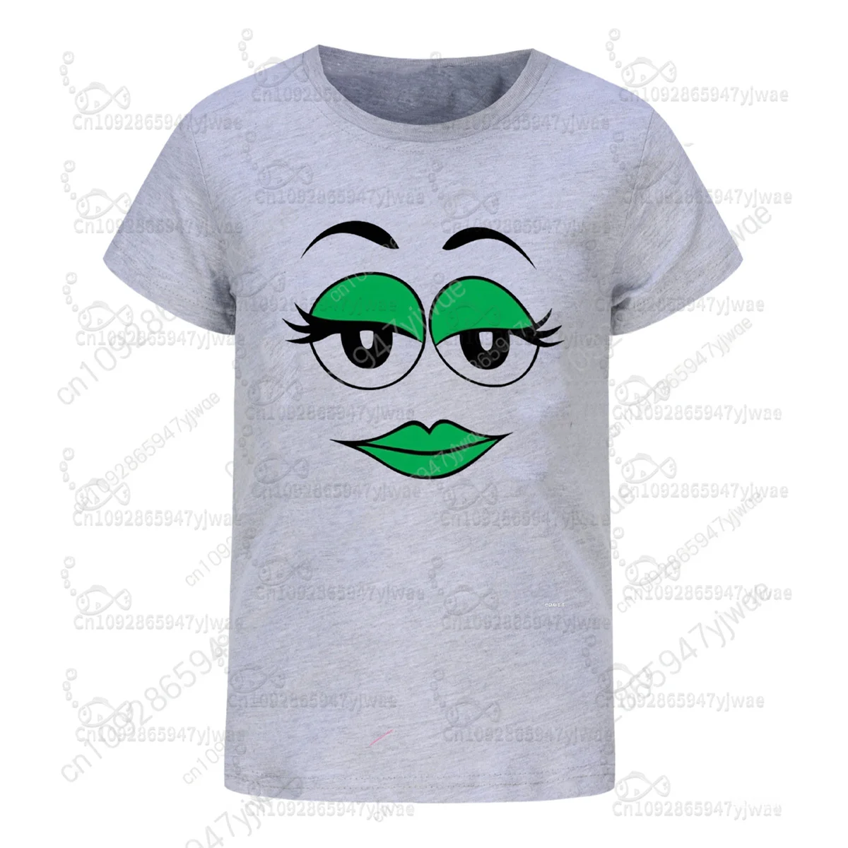 M-الشوكولاته الفول الكرتون المطبوعة القطن قصير الأكمام الأسرة السفر عطلة المحملة الأطفال الكبار تي شيرت الوالدين والطفل الملابس #4