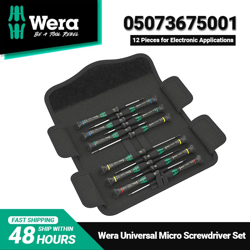 WERA 05073675001 Kraftform Micro 12 Pieces Universal Screwdriver Set for Electronic Applications Exquisite Workmanship Durable