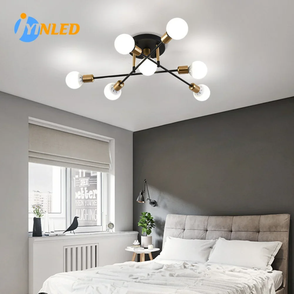 

Modern 5/7/9 Heads Ceiling Lights Simple LED Chandelier Bedroom Living Room Nordic Retro Home Decor E27 Ceiling Lighting Fixture