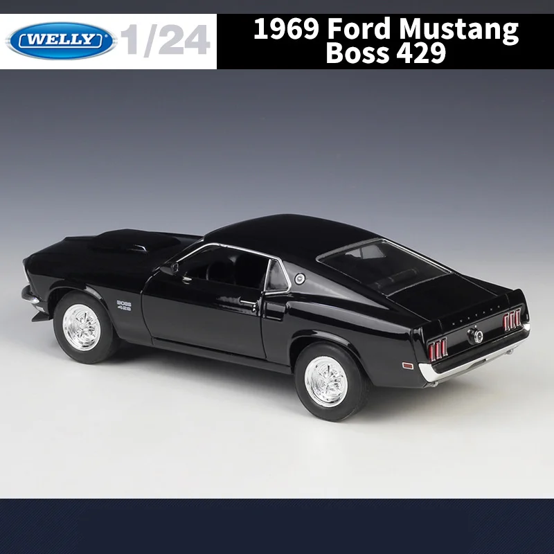 WELLY 1:24 Ford Mustang Boss 429 Alloy Sports Car Model Diecasts Metal Classic Racing Vehicle Car Model Simulation Kids Toy Gift