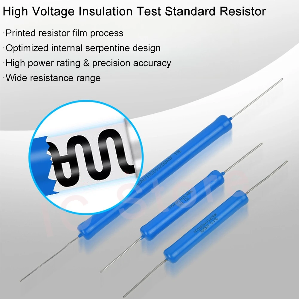 1 Buah HVR80 1% 3W 5W 10W Resistor Isolasi Tegangan Tinggi 10K 1M 500M untuk Sertifikasi Kalibrasi Uji Tegangan Tahan