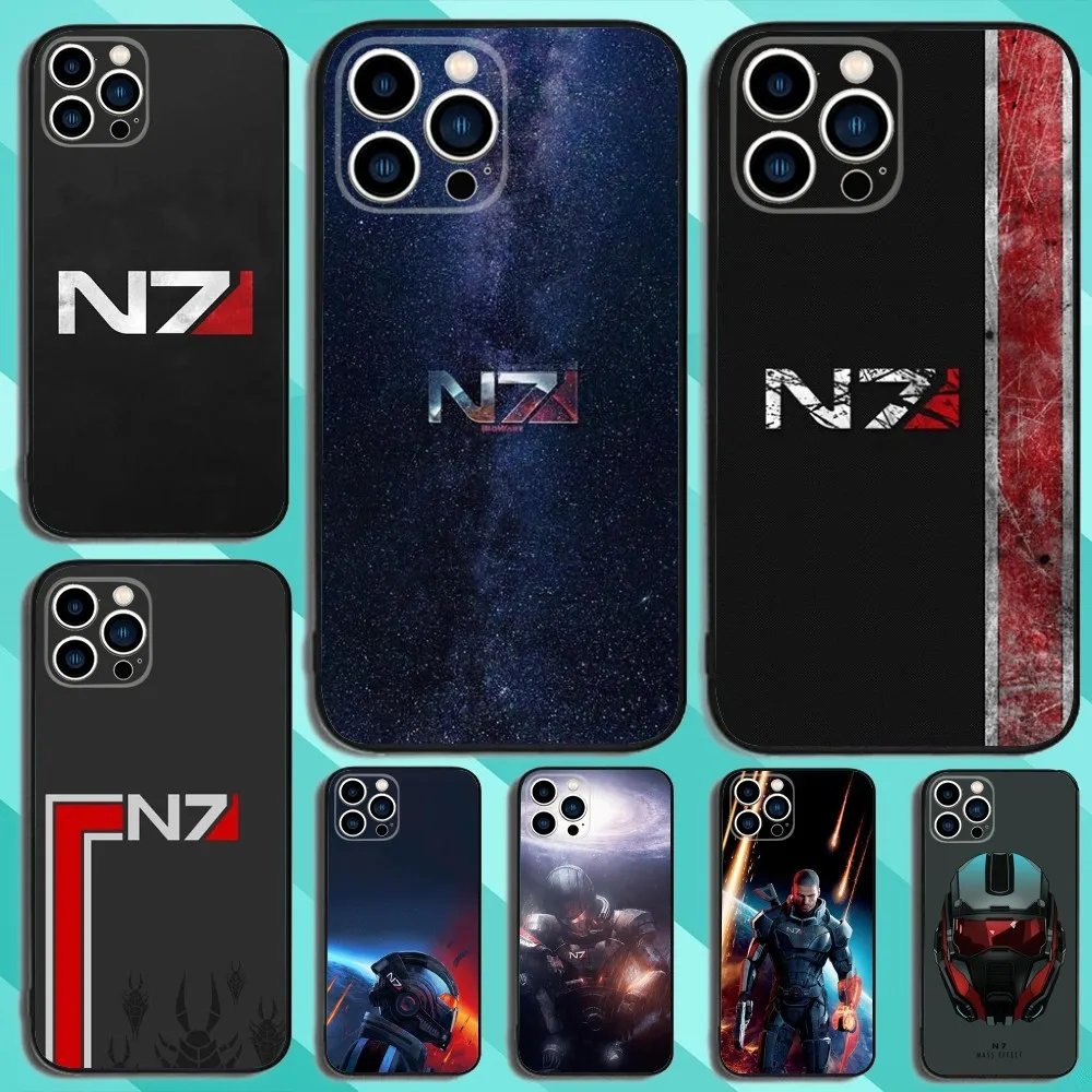 

N7 M-Mass Effect Game Phone Case For iPhone 15,14,13,12,11,Plus,Pro Max,XS,X,XR,SE,Mini,8,7 Soft Silicone Black Cover