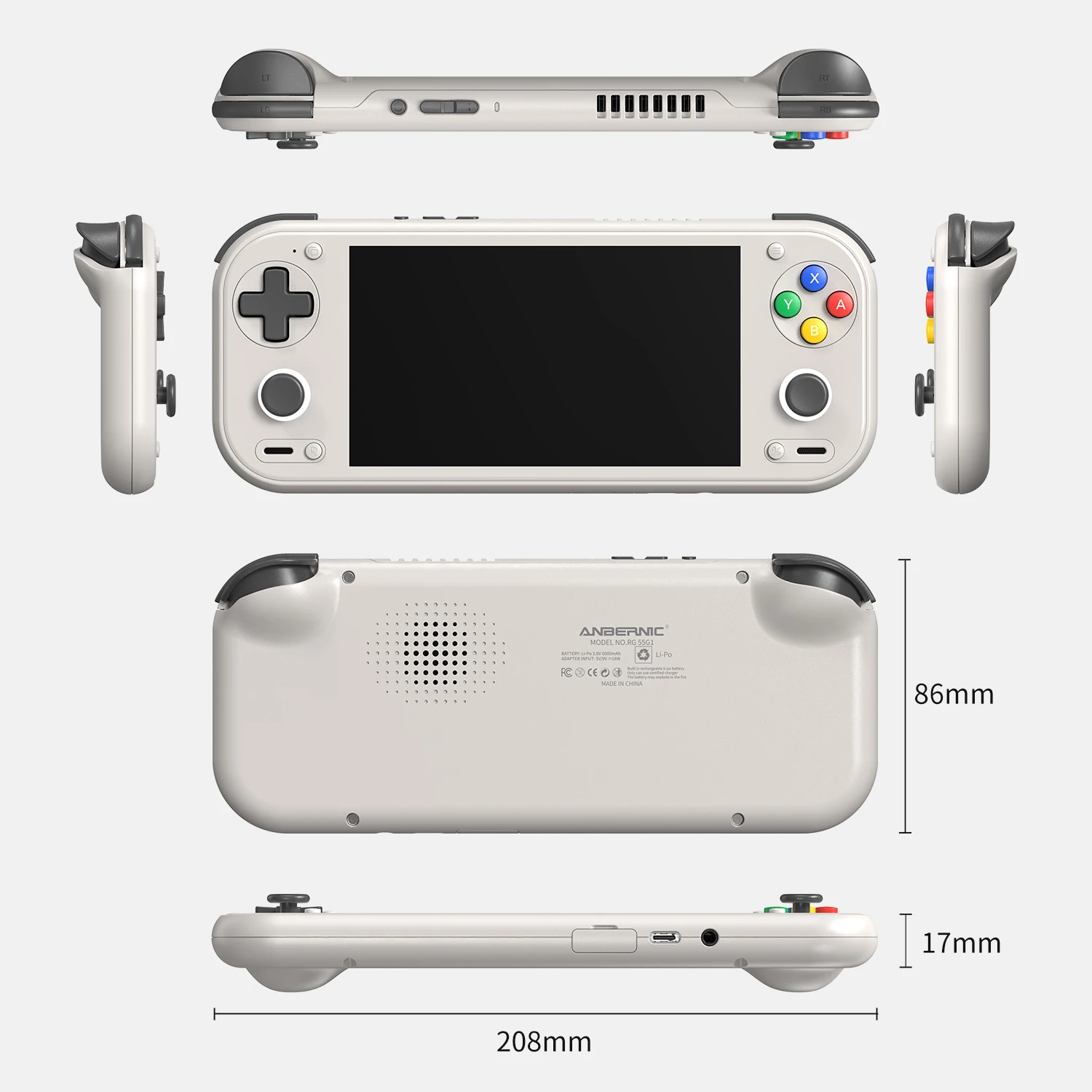 Anbernic RG 55G1 Retro-Handheld-Spielkonsole 5,5" IPS Android 6000mAh 3D Hall-Joystick-Auslöser AI WiFi RG55G1 Videospiel-Player – Detail 13