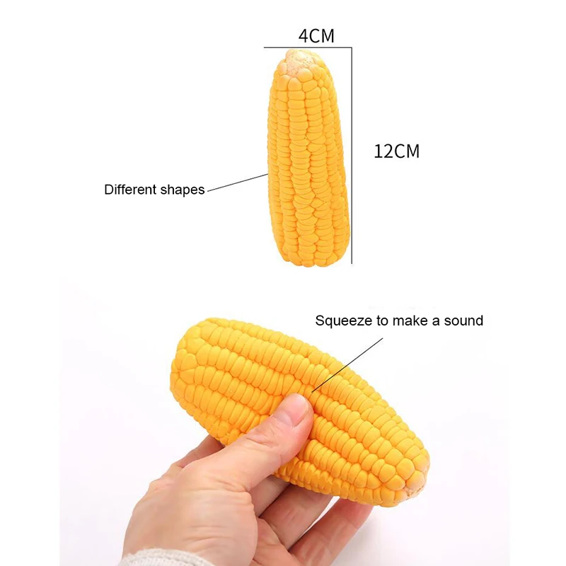 Juguetes chirriantes para mascotas, látex, forma de maíz, cachorro, suministros para mascotas, para perros pequeños juguetes para masticar,