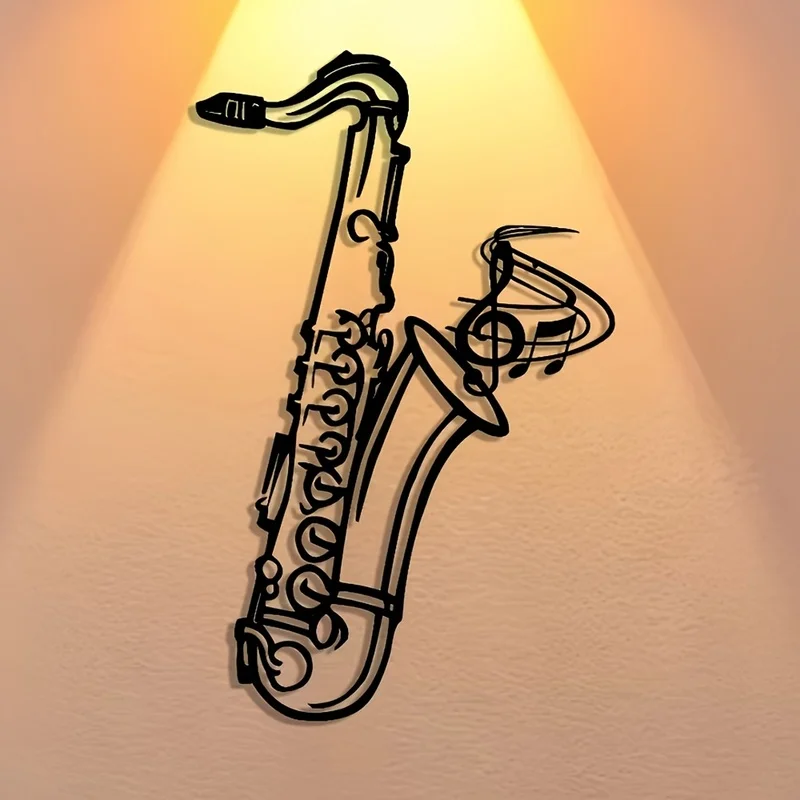 1pcClassic Metal Saxophone Wall Art，Modern Decorative Iron Sign 1pc