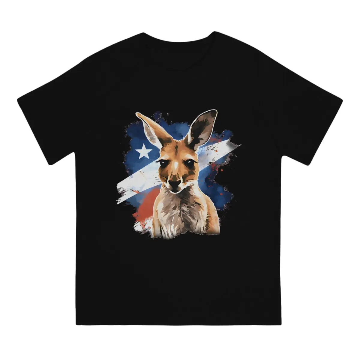 With Patriotic Art Style Polyester TShirt Australian Kangaroo Top Quality Hip Hop Graphic  T Shirt Short Sleeve