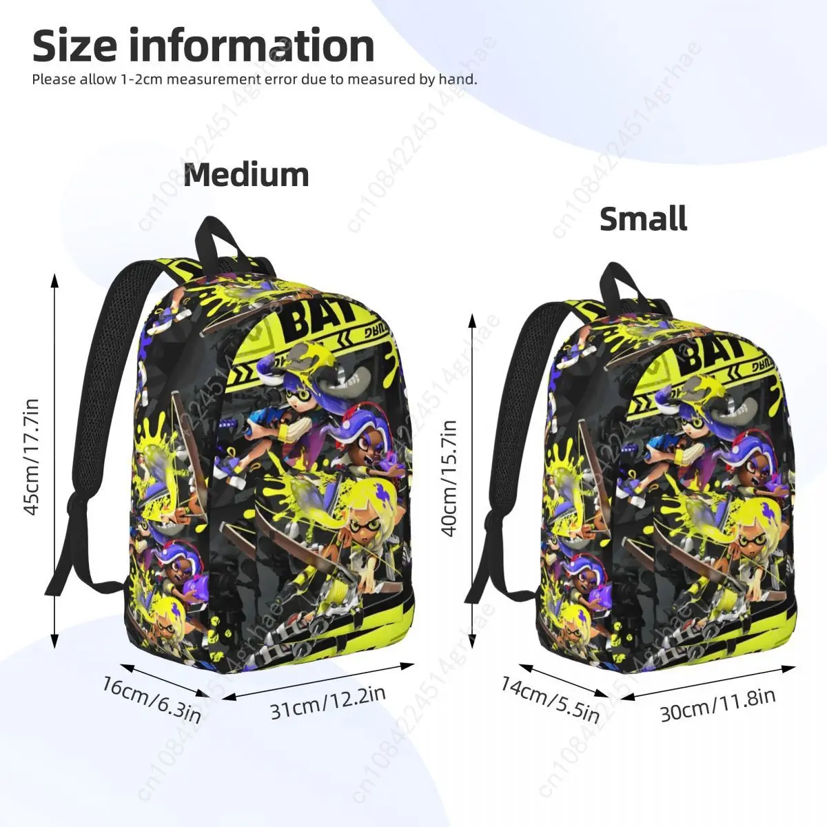 Tas Ransel Remaja Splatoon untuk Game Video, Ringan, Tas Bisnis untuk Pelajar, Pria Wanita, Tas Laptop Komputer, Tas Kanvas