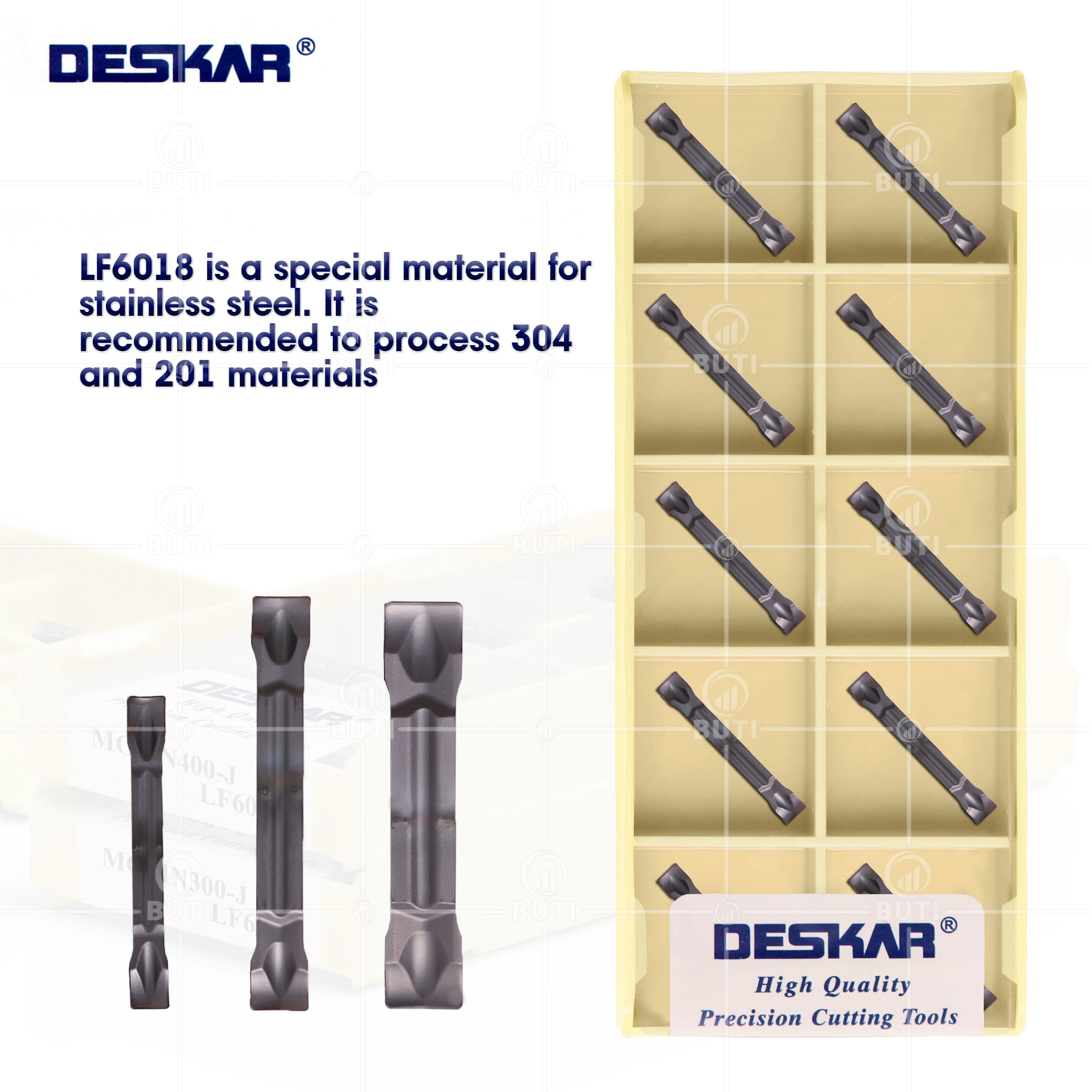 DESKAR 100% Original MGMN200 MGMN300 MGMN400-J LF6018 Grooving Turning Tool Blade CNC Metal Lathe Cutter Cutting Carbide Inserts