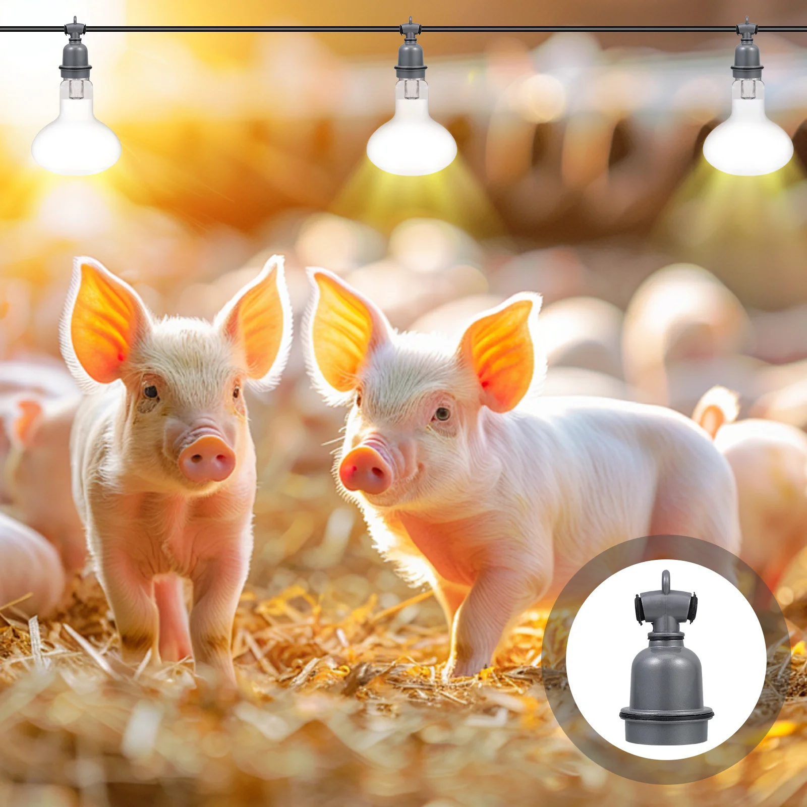 

Ceramic Screw Lamp Holder Waterproof Vintage Porcelain Socket Base for Farm Incubation Livestock Light Fixture