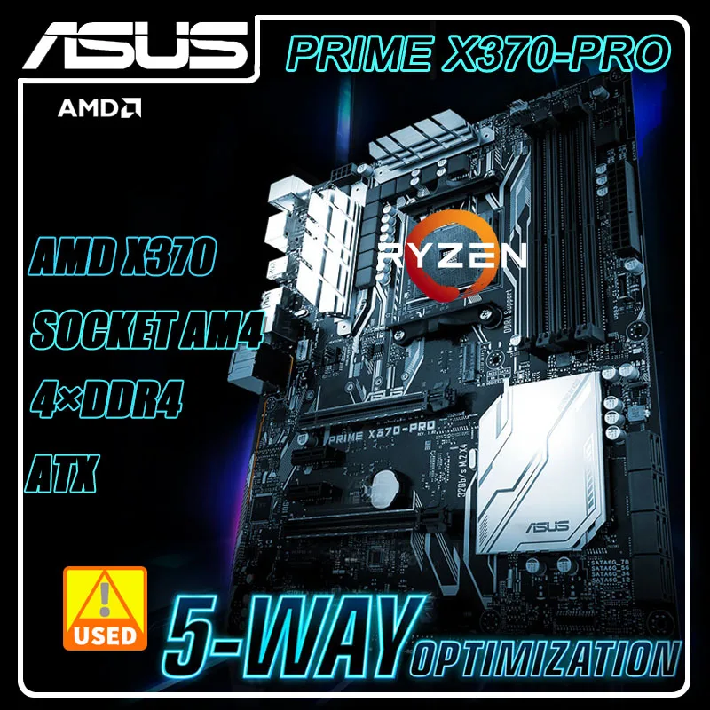 

AMD X370 motherboard PRIME X370-PRO motherboard AM4 for AMD Ryzen/7th Gen A-Series cpu 4×DDR4 64GB PCI-E 3.0 M.2 SATA III ATX