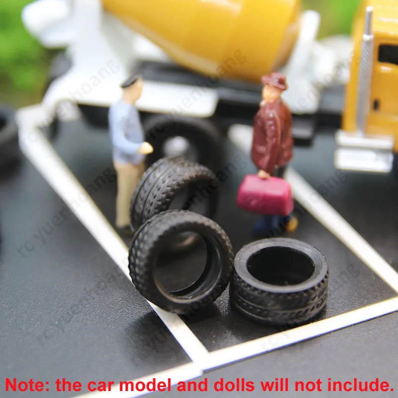 1/64 Schaal 12mm Buitendiameter Gesimuleerde Band Rubber Model Vrachtwagen Band Zand Tafel Scène Garage Ornament DIY Onderdelen voor RC Auto