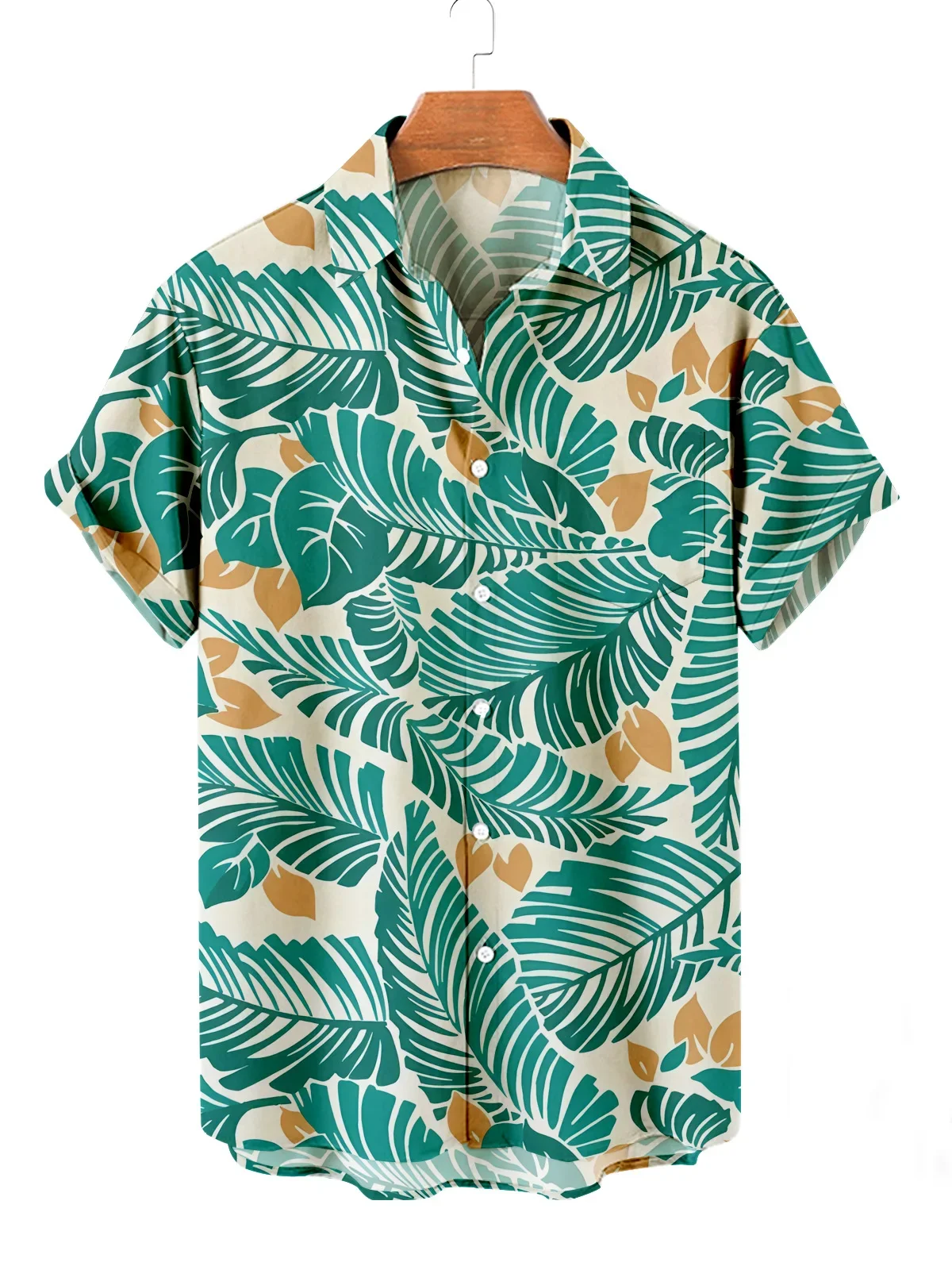 Men's Flower Hawaiian Shirts Casual Vacation Short Sleeved Shirts Collar Button Up Shirts Summer Fashion Steetwear for Mens