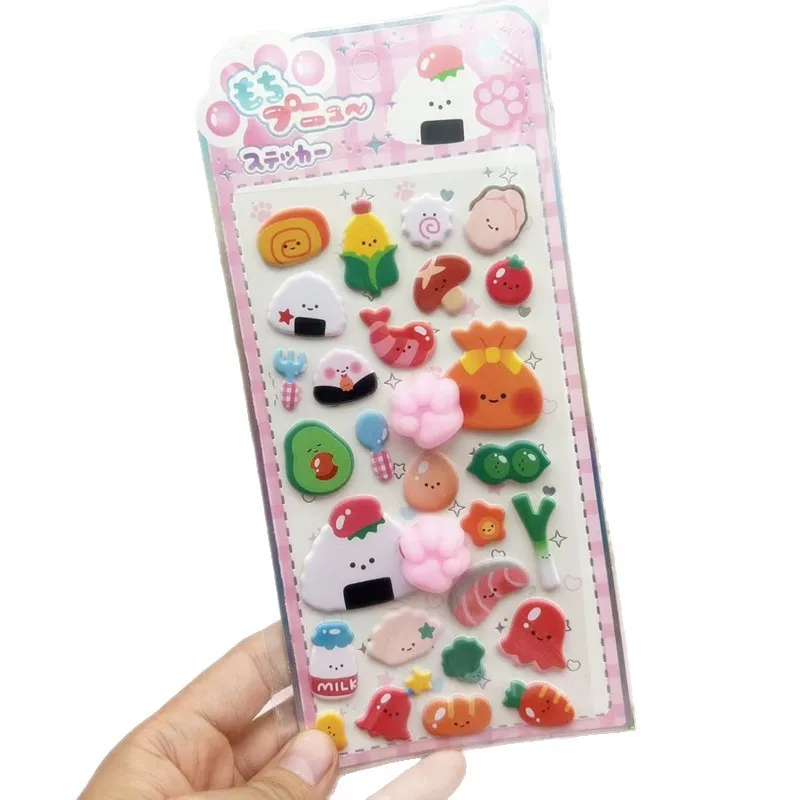 Cartoon Soft Cute  Rabbit Animal Panda 3D Pinching Relaxing Stickers Cute DIY Mobile Book Decoration Stickers Festival Gift