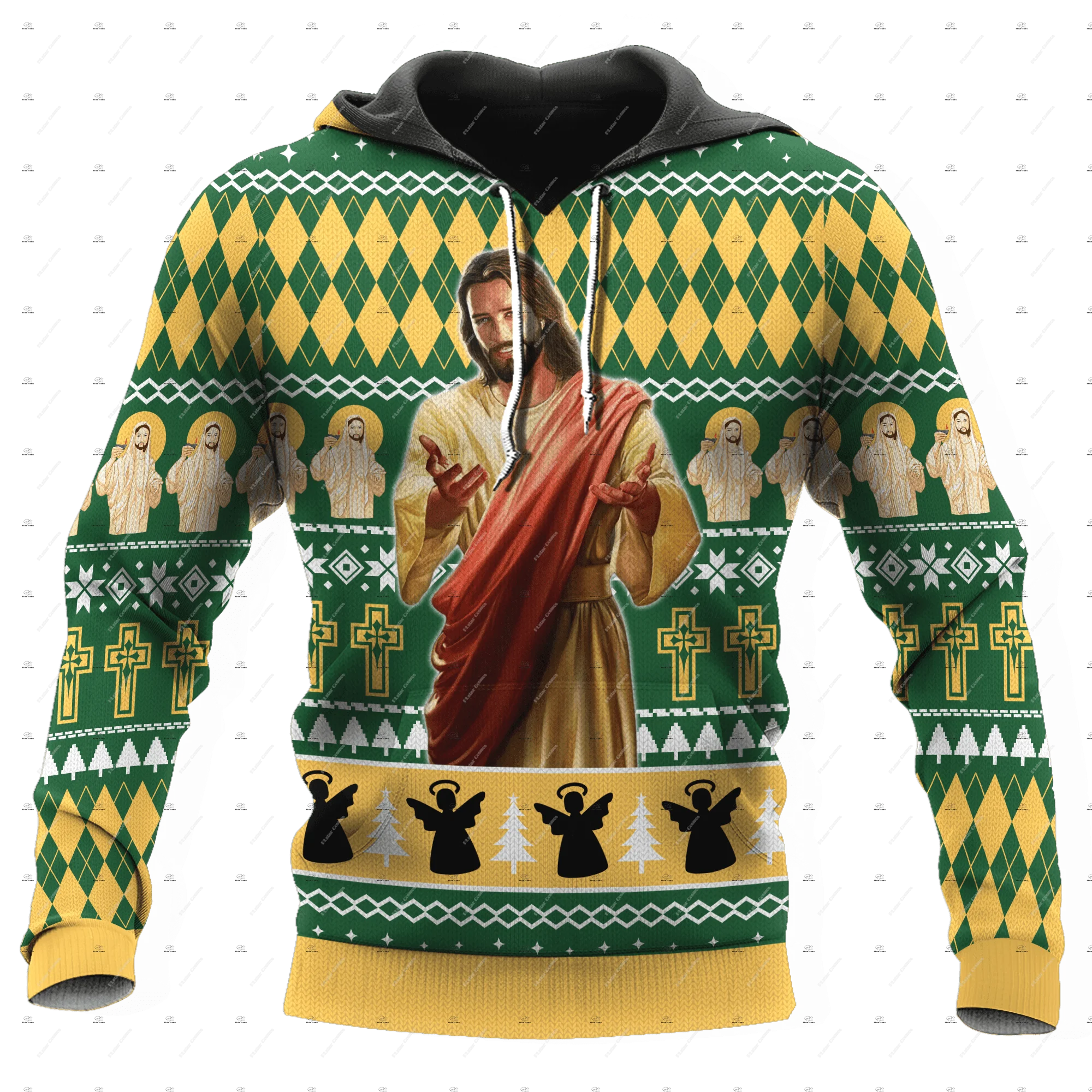 Custom Name Knights Templar Jesus God Lion Bible Tattoo Vintage Retro Trucksuit 3DPrint Unisex Pullover Casual Jacket Hoodies A4
