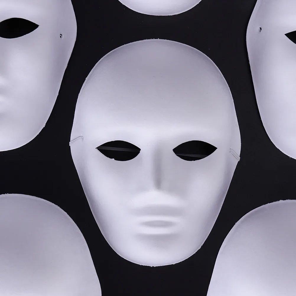 

6pcs Blank Masks Diy Mask Base For Party Masquerade Carnival Pulp Masks Unpainted Craft Decor Kids Adults Halloween Cosplay