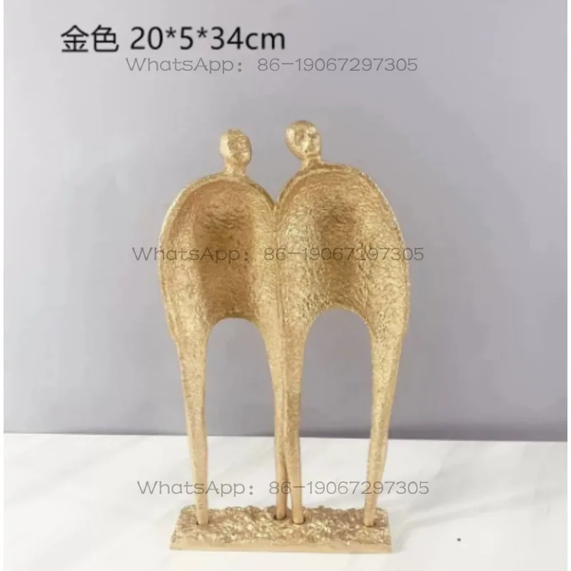 New Chinese Cast Iron Abstract Figure Sculpture Ornament