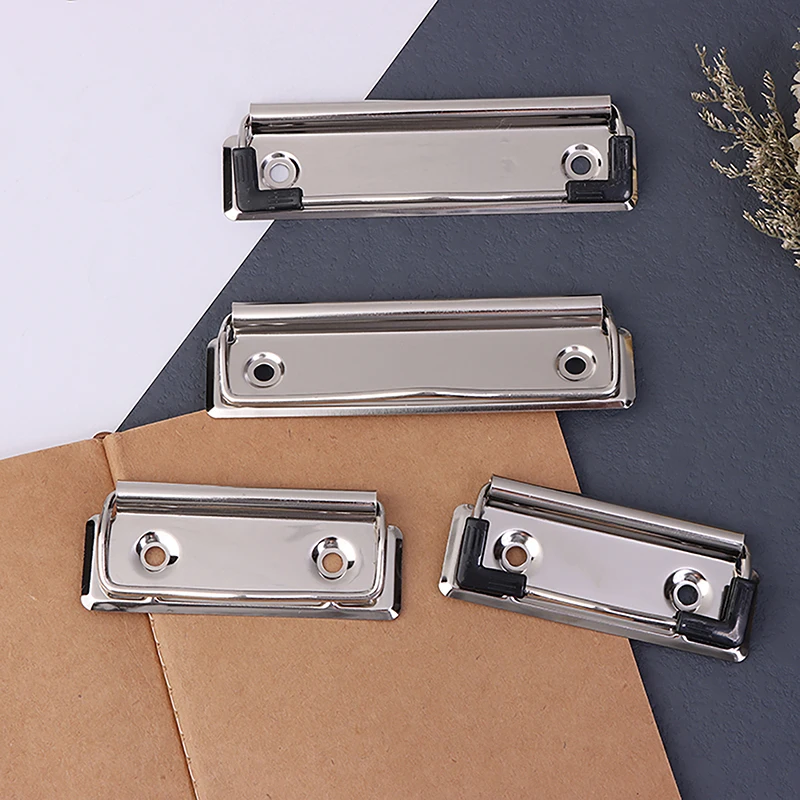 10pcs Clipboard Clips Mountable Metal Clip Spring-Loaded File Folder Clamps Office Hardboard Clips Stationery For School